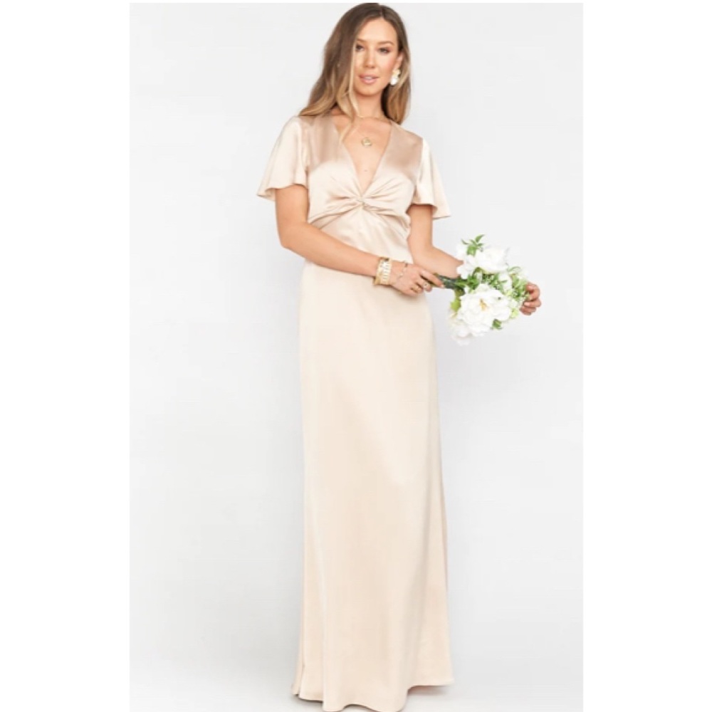 NWT Show Me Your Mumu Champagne Lux Satin Rome Twist Size Medium